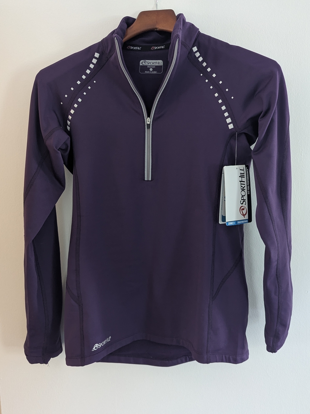 SportHill Women's ULT VIS III  Purple Quarter-Zip Performance Top